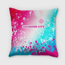 Подушка квадратная Leicester City Neon Gradient, цвет: 3D-принт