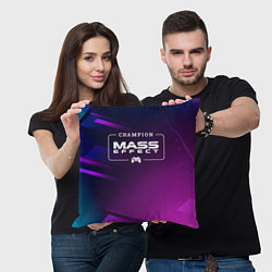 Подушка квадратная Mass Effect Gaming Champion: рамка с лого и джойст, цвет: 3D-принт — фото 2