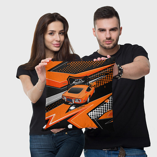 Подушка квадратная Vintage Tron Ретро-автомобиль / 3D-принт – фото 3