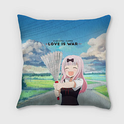 Подушка квадратная Love is war, цвет: 3D-принт