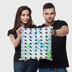 Подушка квадратная Сообщения с брызгами красок, цвет: 3D-принт — фото 2