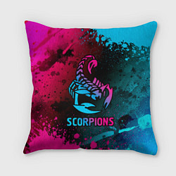 Подушка квадратная Scorpions Neon Gradient, цвет: 3D-принт