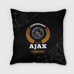 Подушка квадратная Лого Ajax и надпись Legendary Football Club на тем, цвет: 3D-принт