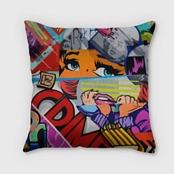 Подушка квадратная Авангардная композиция Pop art Eyes, цвет: 3D-принт