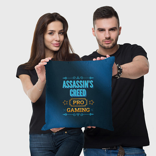 Подушка квадратная Игра Assassins Creed: PRO Gaming / 3D-принт – фото 3