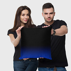 Подушка квадратная Черный с синим градиент, цвет: 3D-принт — фото 2