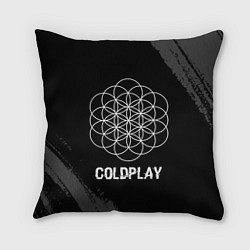 Подушка квадратная Coldplay Glitch на темном фоне, цвет: 3D-принт