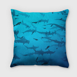 Подушка квадратная Акулы - океан, цвет: 3D-принт