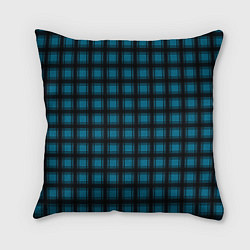 Подушка квадратная Black and blue plaid, цвет: 3D-принт