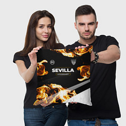 Подушка квадратная Sevilla Legendary Sport Fire, цвет: 3D-принт — фото 2