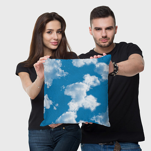 Подушка квадратная Небо в облаках / 3D-принт – фото 3
