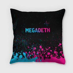 Подушка квадратная Megadeth - neon gradient, цвет: 3D-принт