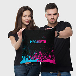 Подушка квадратная Megadeth - neon gradient, цвет: 3D-принт — фото 2