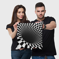 Подушка квадратная Портал - оптическая иллюзия, цвет: 3D-принт — фото 2