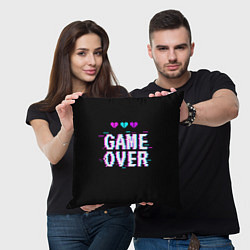 Подушка квадратная Game Over Pixels, цвет: 3D-принт — фото 2