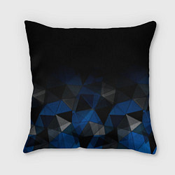 Подушка квадратная Черно-синий геометрический