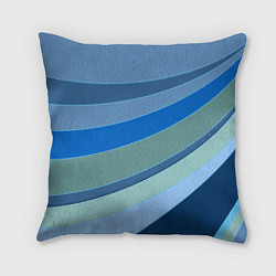 Подушка квадратная Сине-зеленые линии, цвет: 3D-принт