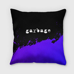 Подушка квадратная Garbage purple grunge