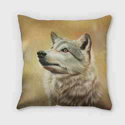 Подушка квадратная Спокойный волк, цвет: 3D-принт