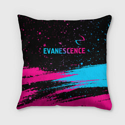 Подушка квадратная Evanescence - neon gradient: символ сверху, цвет: 3D-принт