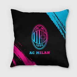 Подушка квадратная AC Milan - neon gradient, цвет: 3D-принт