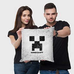 Подушка квадратная Minecraft с потертостями на светлом фоне, цвет: 3D-принт — фото 2