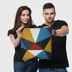 Подушка квадратная Абстрактный набор разноцветных геометрических фигу, цвет: 3D-принт — фото 2