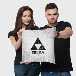 Подушка квадратная Zelda с потертостями на светлом фоне, цвет: 3D-принт — фото 2
