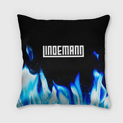 Подушка квадратная Lindemann blue fire, цвет: 3D-принт