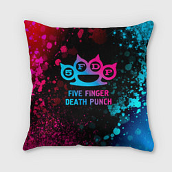 Подушка квадратная Five Finger Death Punch - neon gradient, цвет: 3D-принт