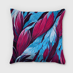 Подушка квадратная Яркие экзотические перья, цвет: 3D-принт