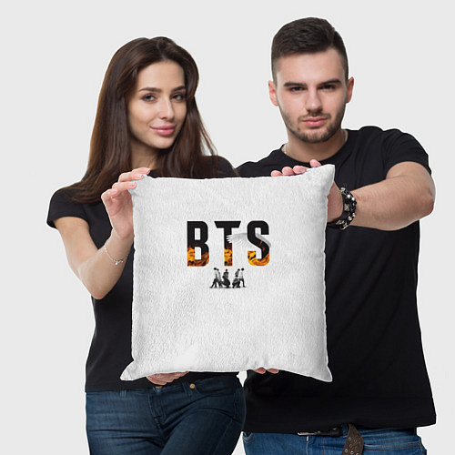 Подушка квадратная BTS Team Art / 3D-принт – фото 3