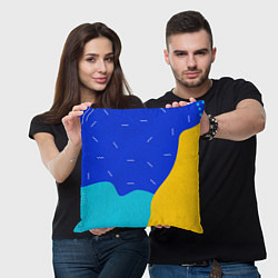 Подушка квадратная Кляксы - абстракция, цвет: 3D-принт — фото 2