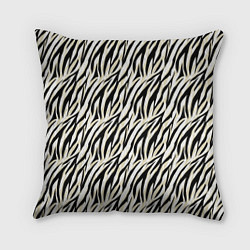 Подушка квадратная Тигровый полосатый узор-черные, бежевые полосы на, цвет: 3D-принт