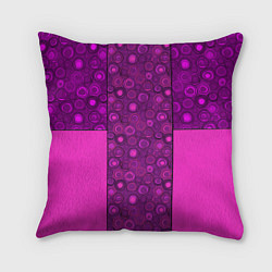 Подушка квадратная Розовый комбинированный неоновый узор, цвет: 3D-принт