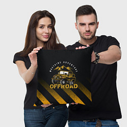Подушка квадратная Внедорожник на фоне гор, цвет: 3D-принт — фото 2