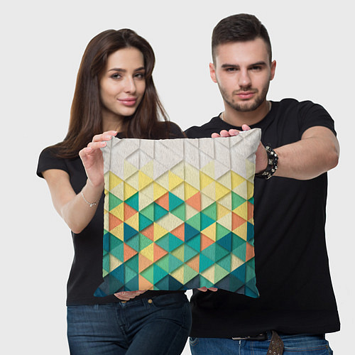 Подушка квадратная Мозаичный градиент / 3D-принт – фото 3