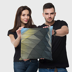 Подушка квадратная Абстрактная сетка из множества фигур, цвет: 3D-принт — фото 2