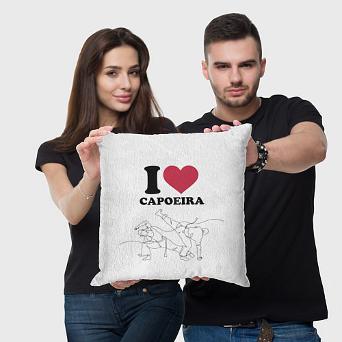 Подушка квадратная I love Capoeira Battle line graph / 3D-принт – фото 3