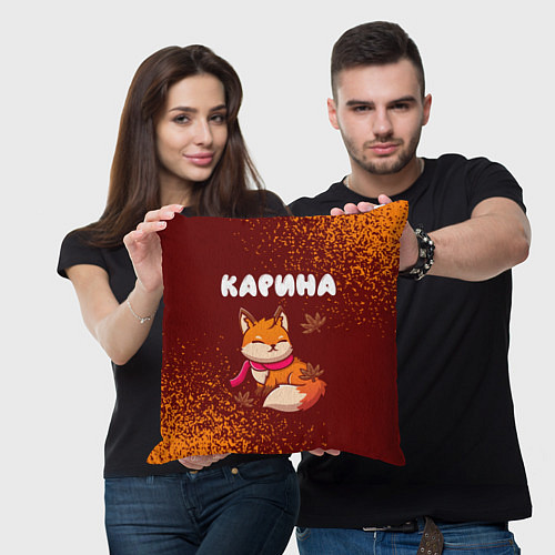 Подушка квадратная Карина осенняя лисичка / 3D-принт – фото 3