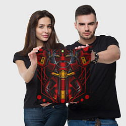 Подушка квадратная Костюм железного красного робота, цвет: 3D-принт — фото 2