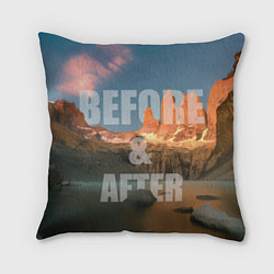 Подушка квадратная BEFORE&AFTER, цвет: 3D-принт
