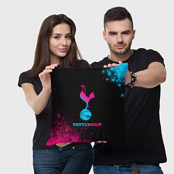 Подушка квадратная Tottenham - neon gradient, цвет: 3D-принт — фото 2