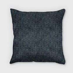 Подушка квадратная Черно-синий текстурированный в елочку, под джинсу, цвет: 3D-принт
