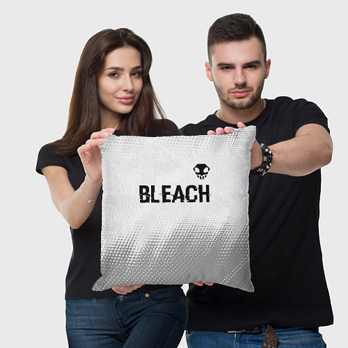 Подушка квадратная Bleach glitch на светлом фоне: символ сверху / 3D-принт – фото 3