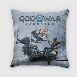 Подушка квадратная Сражение с Фрейей GoW Ragnarok, цвет: 3D-принт