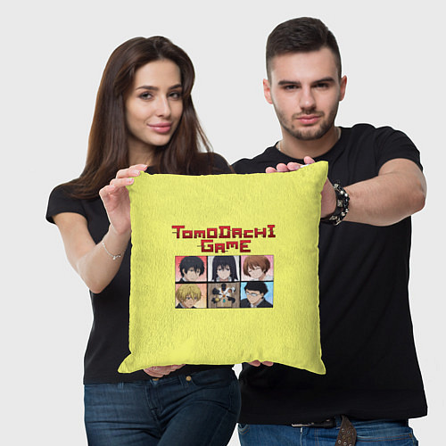 Подушка квадратная Tomodachi Game: аниме / 3D-принт – фото 3