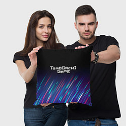 Подушка квадратная Tomodachi Game stream, цвет: 3D-принт — фото 2