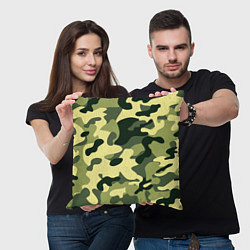 Подушка квадратная Камуфляж милитари, цвет: 3D-принт — фото 2