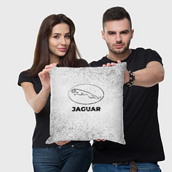 Подушка квадратная Jaguar с потертостями на светлом фоне, цвет: 3D-принт — фото 2